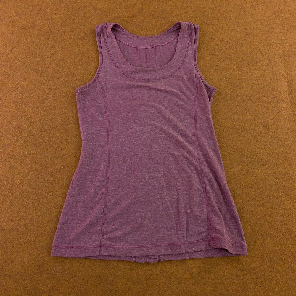 Lululemon Womens Size 8 Purple Ruffle Back Activewear Tank Top